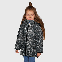 Куртка зимняя для девочки Тёмный серо-зелёный текстура напыление, цвет: 3D-черный — фото 2