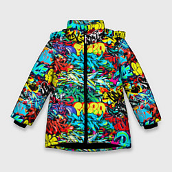 Зимняя куртка для девочки Dance graffiti