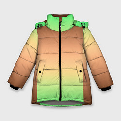 Куртка зимняя для девочки Фисташковый комбинированный градиент, цвет: 3D-светло-серый