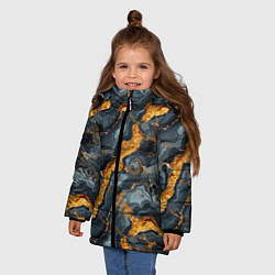 Куртка зимняя для девочки Золотой мрамор, цвет: 3D-светло-серый — фото 2