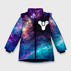 Куртка зимняя для девочки Destiny space game, цвет: 3D-черный