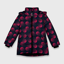 Куртка зимняя для девочки Динамические косые линии, цвет: 3D-черный