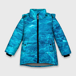 Куртка зимняя для девочки Водная текстура, цвет: 3D-светло-серый