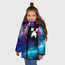 Куртка зимняя для девочки Minecraft space game, цвет: 3D-черный — фото 2