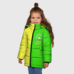 Куртка зимняя для девочки Opel текстура, цвет: 3D-черный — фото 2