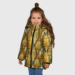 Куртка зимняя для девочки Золото осени травинки, цвет: 3D-черный — фото 2