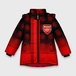 Куртка зимняя для девочки Arsenal fc sport geometry steel, цвет: 3D-красный