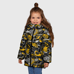 Куртка зимняя для девочки Освободи себя, цвет: 3D-черный — фото 2