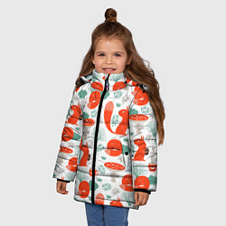 Куртка зимняя для девочки Узор лиса с белкой, цвет: 3D-красный — фото 2