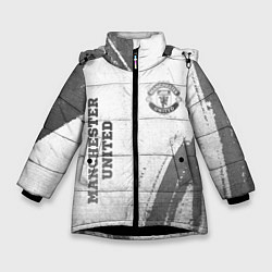 Куртка зимняя для девочки Manchester United - white gradient вертикально, цвет: 3D-черный