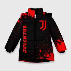 Куртка зимняя для девочки Juventus - red gradient вертикально, цвет: 3D-черный