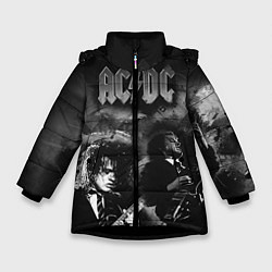 Куртка зимняя для девочки AC/DC, цвет: 3D-черный