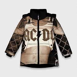 Куртка зимняя для девочки AC/DC Girl, цвет: 3D-черный