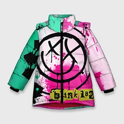 Куртка зимняя для девочки Blink-182: Purple Smile, цвет: 3D-красный