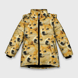 Куртка зимняя для девочки Doge, цвет: 3D-черный