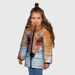 Куртка зимняя для девочки Взгляд лисы, цвет: 3D-черный — фото 2