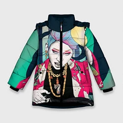 Куртка зимняя для девочки Block B Girl, цвет: 3D-черный