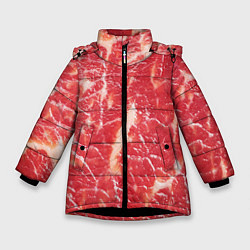 Куртка зимняя для девочки Мясо, цвет: 3D-черный