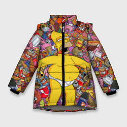 Куртка зимняя для девочки Рай Гомера, цвет: 3D-светло-серый