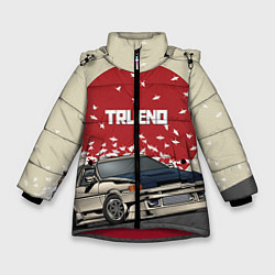 Куртка зимняя для девочки Toyota Trueno ae86, цвет: 3D-красный
