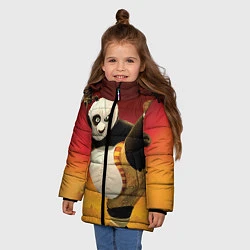 Куртка зимняя для девочки Кунг фу панда, цвет: 3D-черный — фото 2