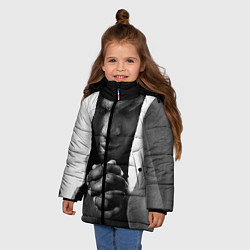 Куртка зимняя для девочки Майк Тайсон, цвет: 3D-черный — фото 2