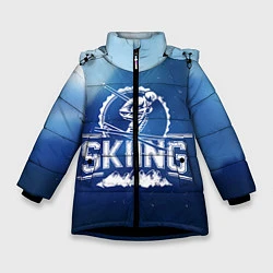 Куртка зимняя для девочки Лыжный спорт, цвет: 3D-черный