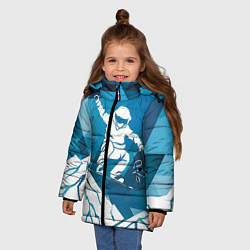 Куртка зимняя для девочки Горы и сноубордист, цвет: 3D-черный — фото 2