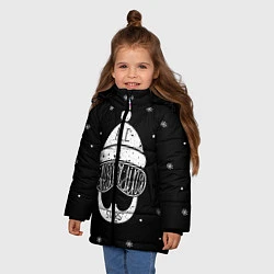 Куртка зимняя для девочки Бородатый сноубордист, цвет: 3D-черный — фото 2