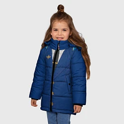 Куртка зимняя для девочки Китель, цвет: 3D-черный — фото 2