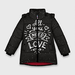 Зимняя куртка для девочки Любовь надпись