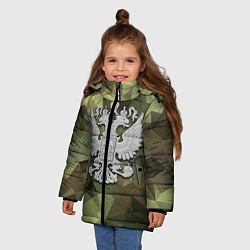 Куртка зимняя для девочки Камуфляж и герб, цвет: 3D-красный — фото 2