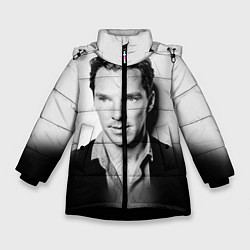Куртка зимняя для девочки Бенедикт Камбербэтч, цвет: 3D-черный