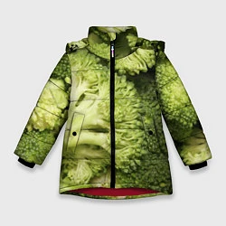Куртка зимняя для девочки Брокколи, цвет: 3D-красный