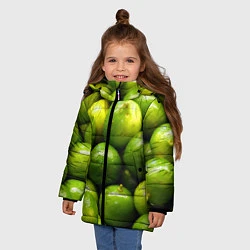 Куртка зимняя для девочки Лаймовая, цвет: 3D-светло-серый — фото 2