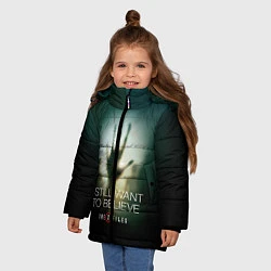 Куртка зимняя для девочки X-files: Alien hand, цвет: 3D-черный — фото 2