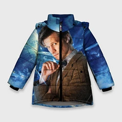 Куртка зимняя для девочки 11th Doctor Who, цвет: 3D-светло-серый