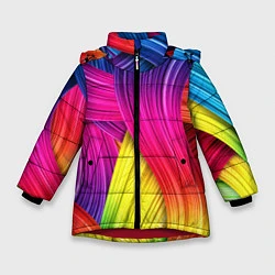 Куртка зимняя для девочки Абстракция цвета, цвет: 3D-красный