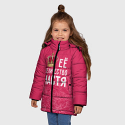 Куртка зимняя для девочки Её величество Настя, цвет: 3D-светло-серый — фото 2