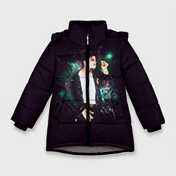 Куртка зимняя для девочки Michael Jackson, цвет: 3D-светло-серый
