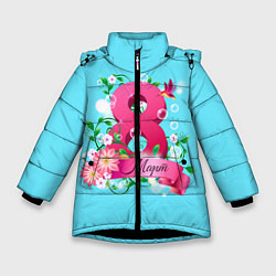 Куртка зимняя для девочки Восьмерка и колибри, цвет: 3D-черный
