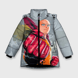 Куртка зимняя для девочки One Punch Man Fist, цвет: 3D-черный