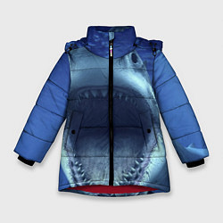 Куртка зимняя для девочки Белая акула, цвет: 3D-красный