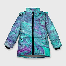 Куртка зимняя для девочки Смесь красок, цвет: 3D-светло-серый