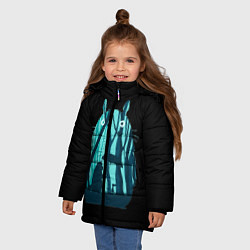 Куртка зимняя для девочки Тоторо в лесу, цвет: 3D-черный — фото 2
