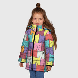 Куртка зимняя для девочки Котики, цвет: 3D-красный — фото 2