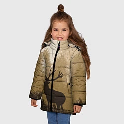 Куртка зимняя для девочки Олень на охоте, цвет: 3D-красный — фото 2