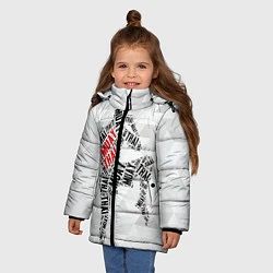 Куртка зимняя для девочки Muay thai Words, цвет: 3D-черный — фото 2