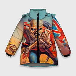 Куртка зимняя для девочки Iron Maiden: Crash arrow, цвет: 3D-светло-серый