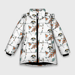 Куртка зимняя для девочки Магия, цвет: 3D-черный